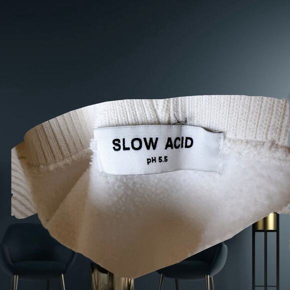 Unisex Slow Acid Turtleneck Sweatshirt (White OS) - Picture 5 of 7